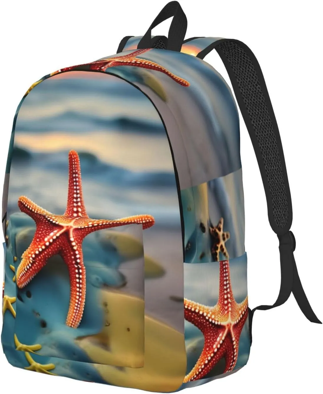 Colorful Starfish Canvas Casual Lightweight Duffel Bag, Fashion Duffel Bag, Casual Daypack, Unisex Travel Backpack