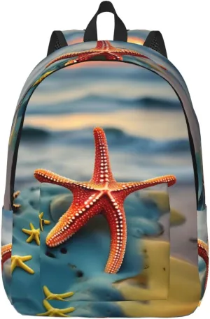 Colorful Starfish Canvas Casual Lightweight Duffel Bag, Fashion Duffel Bag, Casual Daypack, Unisex Travel Backpack