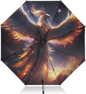 Compact Umbrella, Windproof Umbrella, Automatic Open/close, Compact Size for Women Backpacks/Handbags, Colorful Phoenix