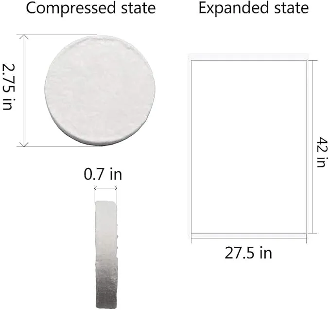 Compressed Towel Tablets Travel Towels Disposable Large Reusable 42x27 inch for Camping Sports Hiking Beach Swim (42x27 Inch)