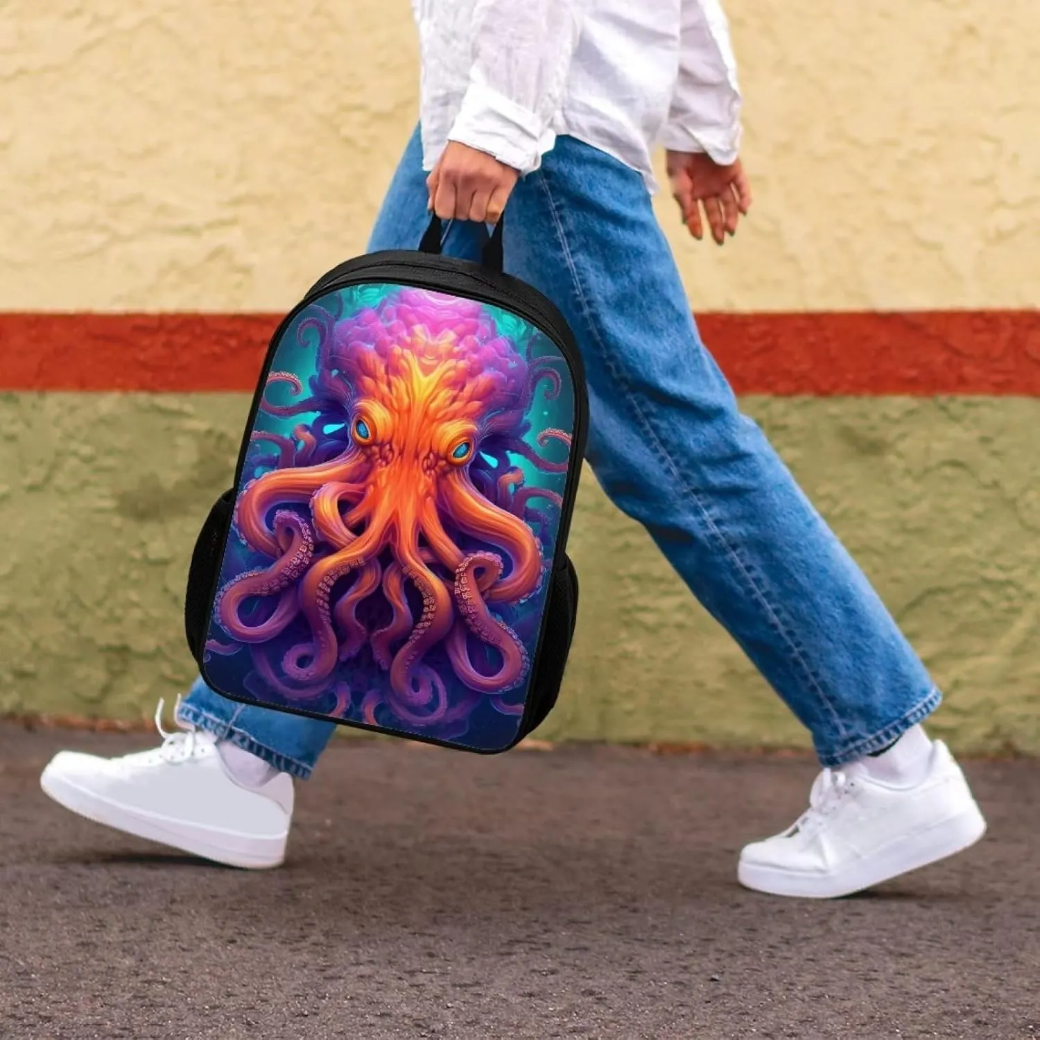 Cool Octopus Boys School Backpacks Travel Rucksack Book Bag Cute Animal School Bag For Kids Girls