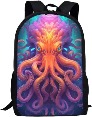 Cool Octopus Boys School Backpacks Travel Rucksack Book Bag Cute Animal School Bag For Kids Girls