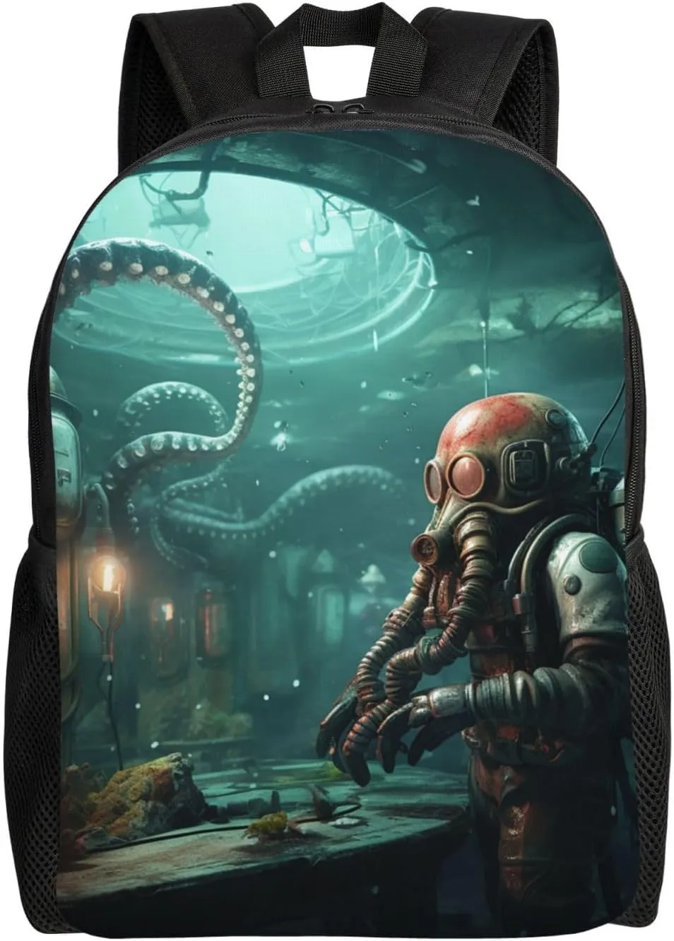 Cool Octopus Diver Travel Backpack for Women Men Large Laptop Bag 16.1Inch College Bag Casual Daypack