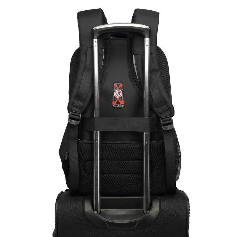 CoolBELL Unisex Nylon 15.6" Laptop Backpack with USB Charging | 24L Capacity | Black