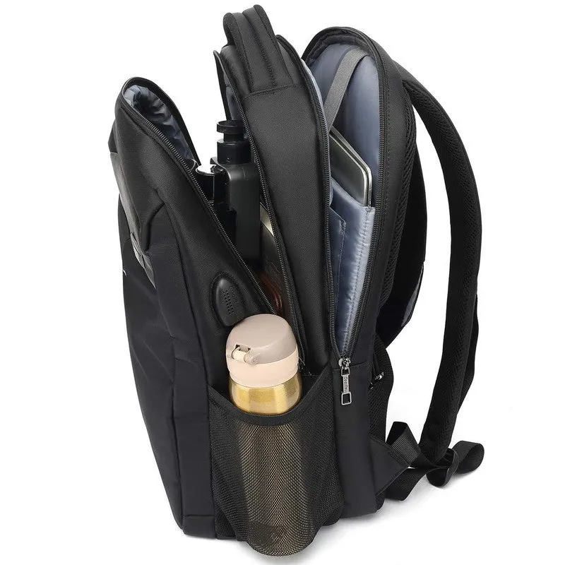 CoolBELL Unisex Nylon 15.6" Laptop Backpack with USB Charging | 24L Capacity | Black