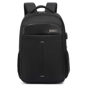 CoolBELL Unisex Nylon 15.6" Laptop Backpack with USB Charging | 24L Capacity | Black