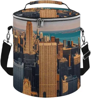 Cooler Backpack for Men Women Insulated Leakproof Waterproof Cooler Backpack High Rise Buildings Skyscrapers Cooler Bag Large Capacity Lightweight Backpack Cooler for Travel Camping Beach Ice Chest