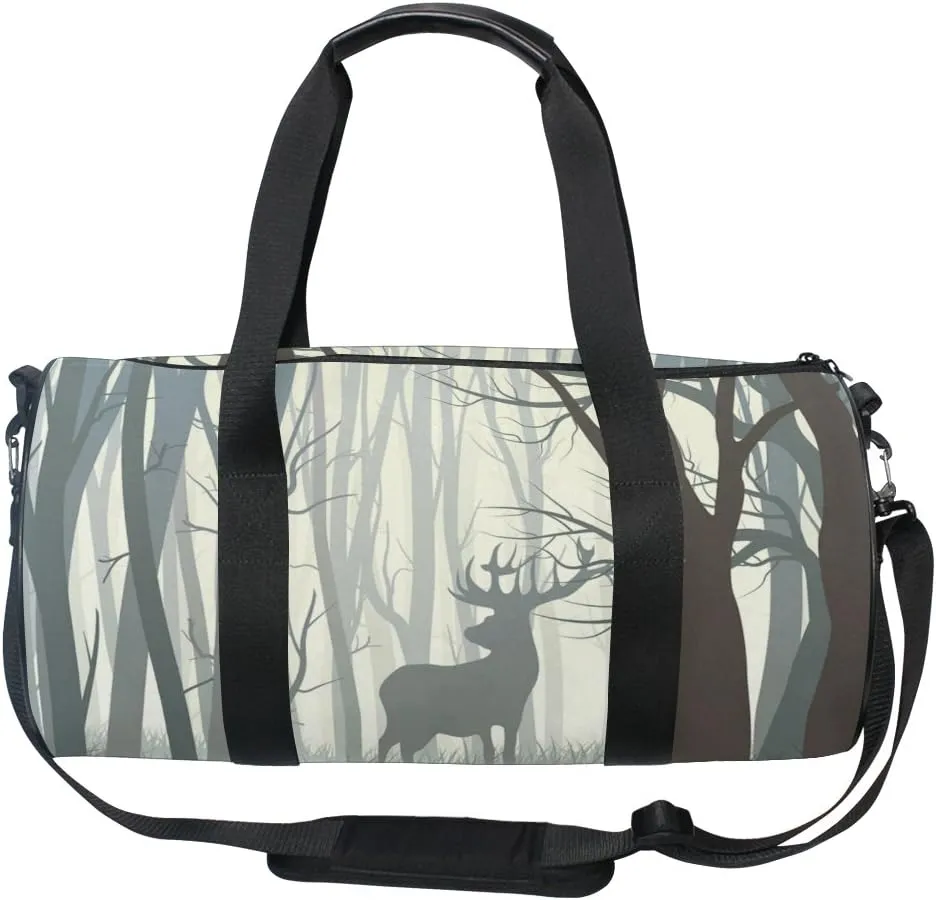 Cooper girl Wild Elk In Forest Duffels Bag Travel Sport Gym Bag