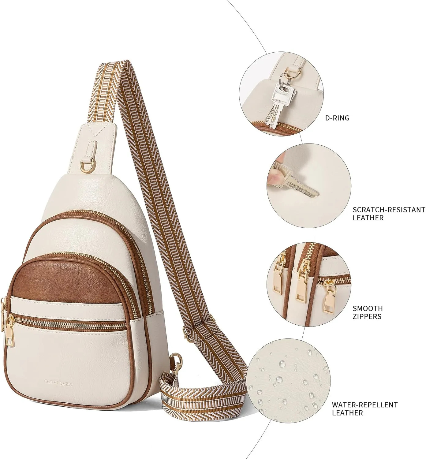 CORALDAISY Crossbody Bags for Women Fanny Pack Sling Bag Crossbody Purse Travel Purses for Women