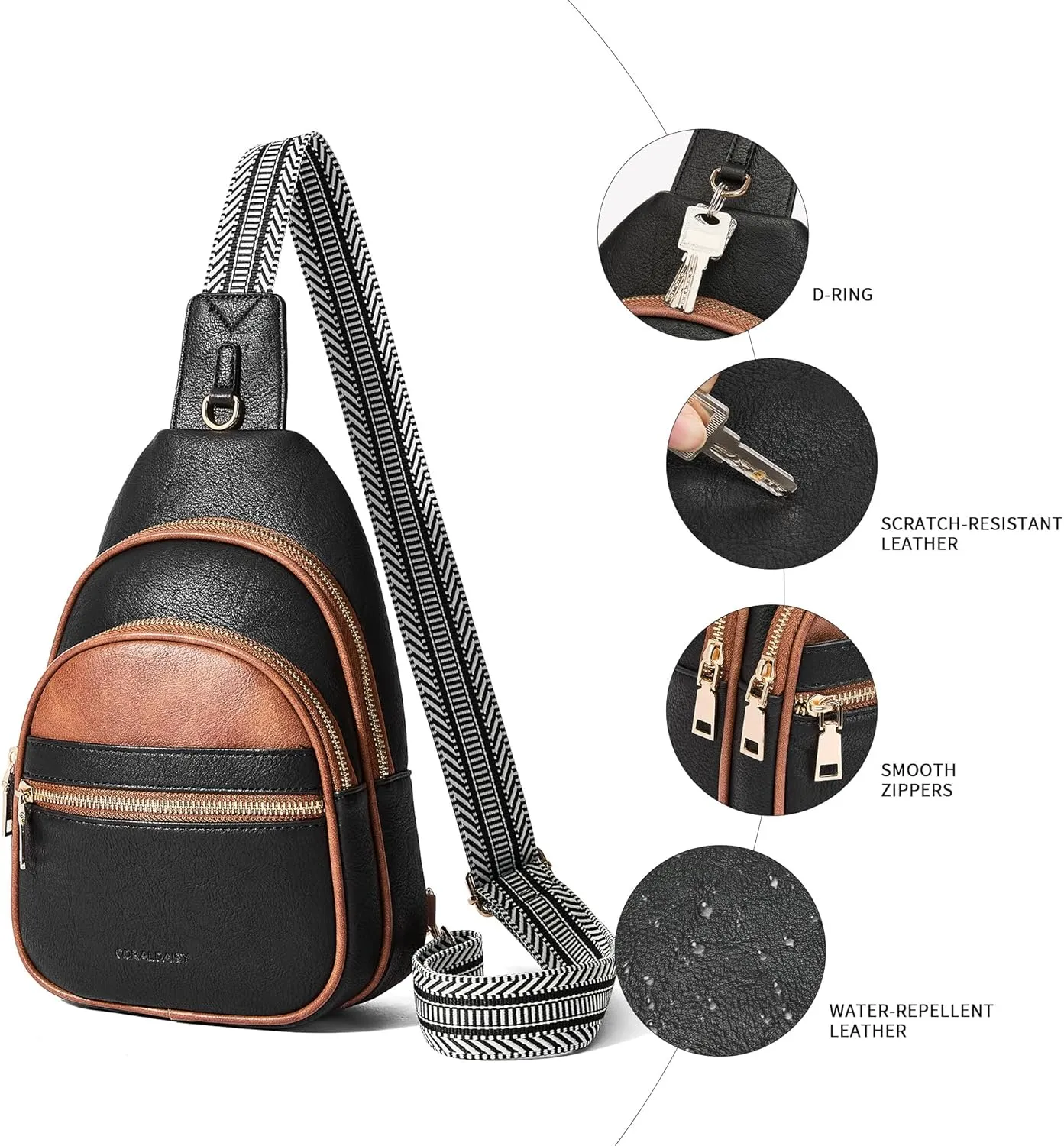CORALDAISY Crossbody Bags for Women Fanny Pack Sling Bag Crossbody Purse Travel Purses for Women