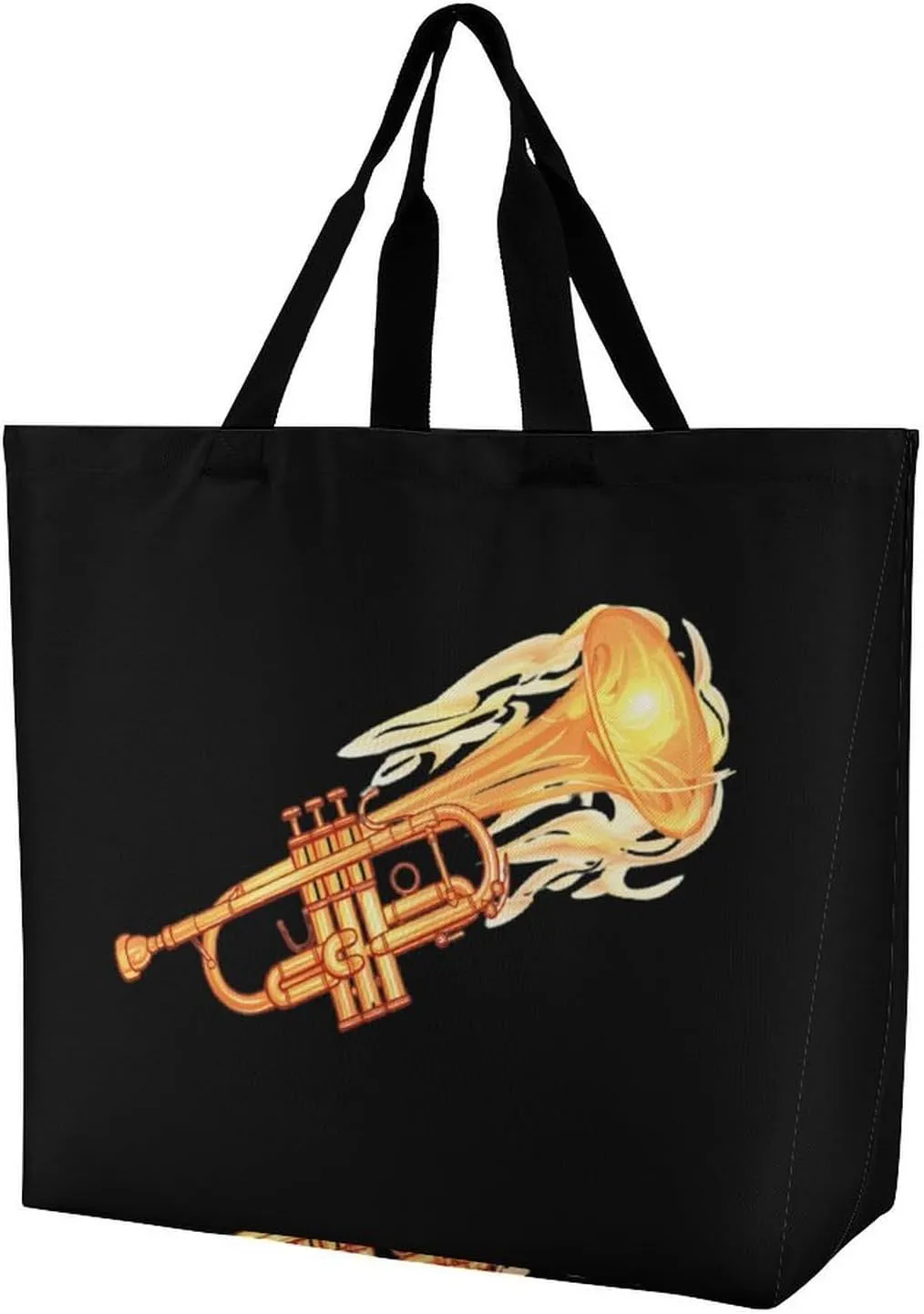 Cornet Trumpet Women's Shopping Bag Fordable Tote Bag Large Top Handle Handbag for Travel Work