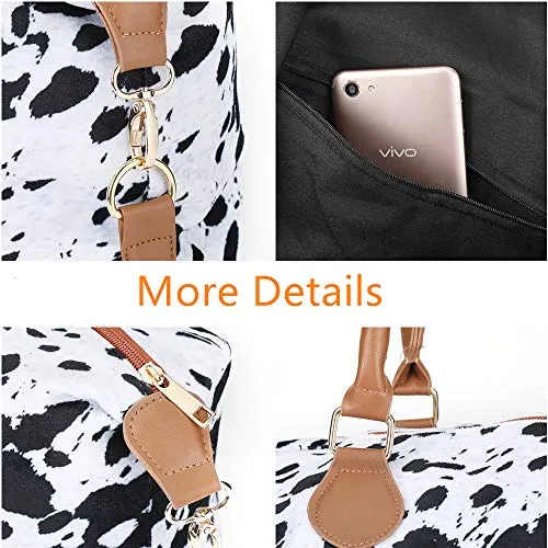 Cow Print Duffle Bag Weekender Bag For Women Travel Bag Overnight Weekend Bag Large Tote Shoulder Bag