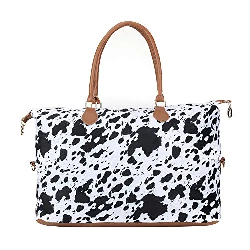 Cow Print Duffle Bag Weekender Bag For Women Travel Bag Overnight Weekend Bag Large Tote Shoulder Bag