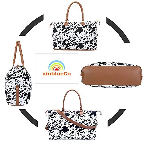 Cow Print Duffle Bag Weekender Bag For Women Travel Bag Overnight Weekend Bag Large Tote Shoulder Bag
