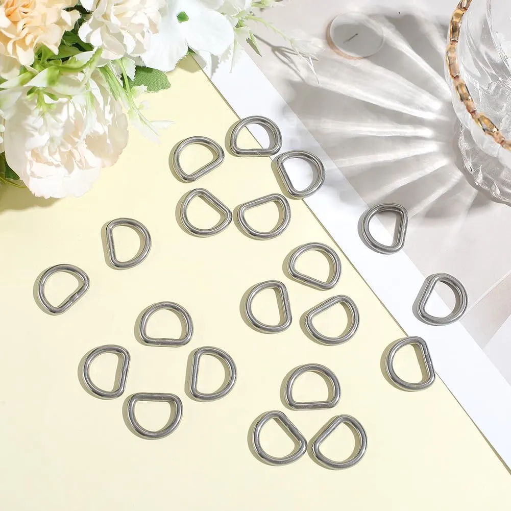 CRASPIRE Metal D Ring Heavy Duty Stainless Steel D Rings