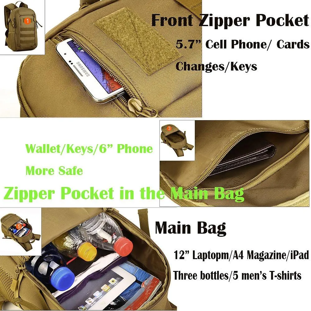 CREATOR Mini 12L Daypack Military MOLLE Tactical Backpack Rucksack Student School Traveling Camping Bag