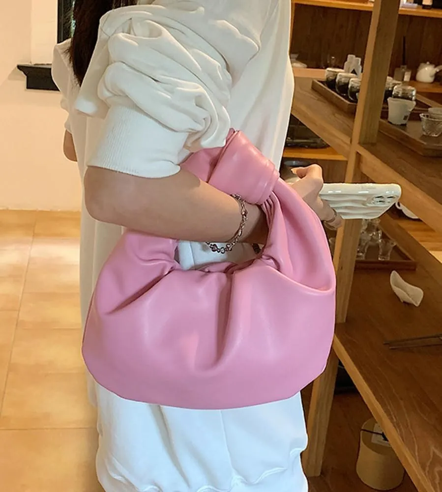Crescent Tote Bag Clutch Cloud Purse for Women PU Leather Moon Shoulder Bag Hobo Bags Chic Evening Bag Handbag