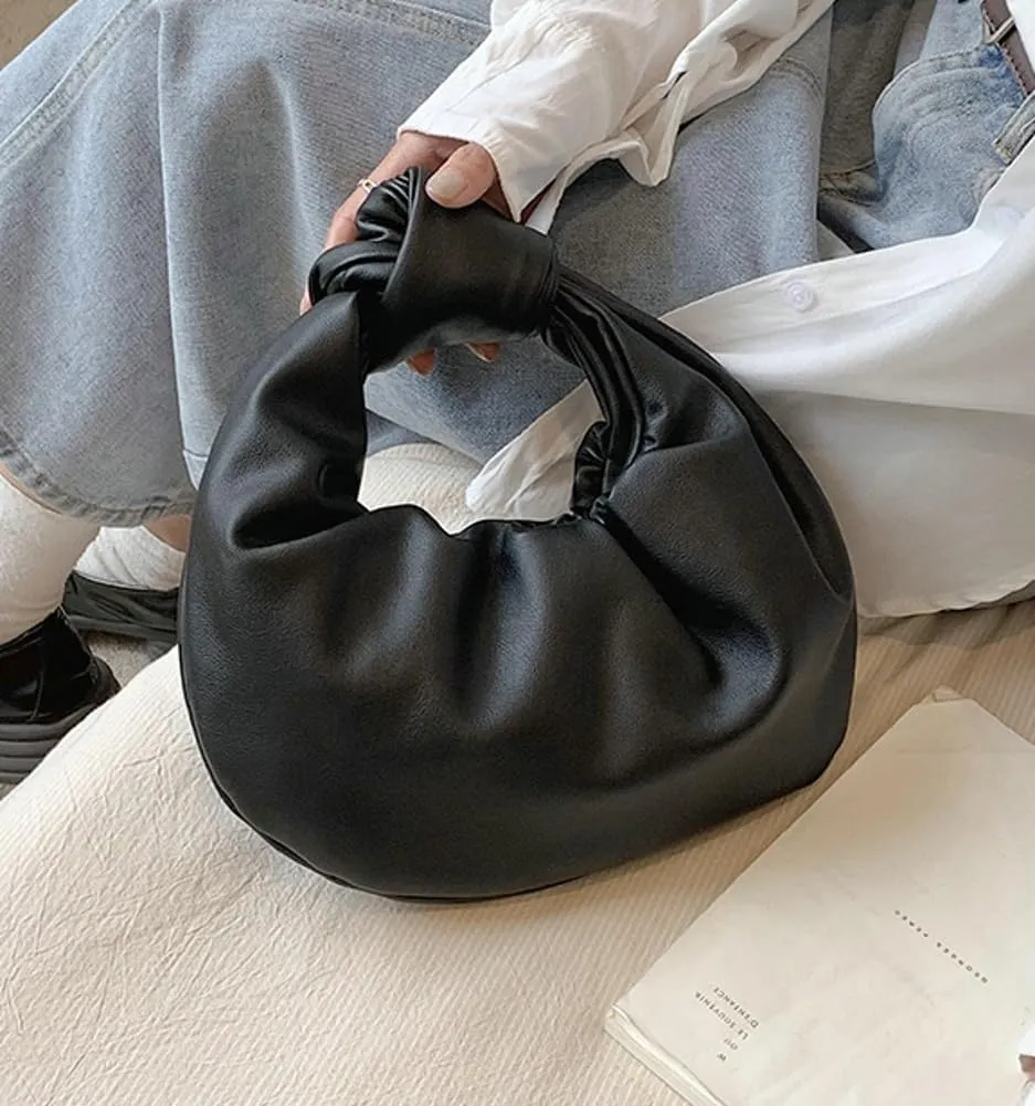 Crescent Tote Bag Clutch Cloud Purse for Women PU Leather Moon Shoulder Bag Hobo Bags Chic Evening Bag Handbag