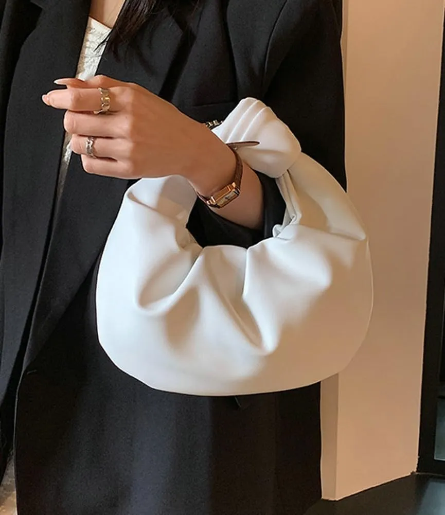 Crescent Tote Bag Clutch Cloud Purse for Women PU Leather Moon Shoulder Bag Hobo Bags Chic Evening Bag Handbag