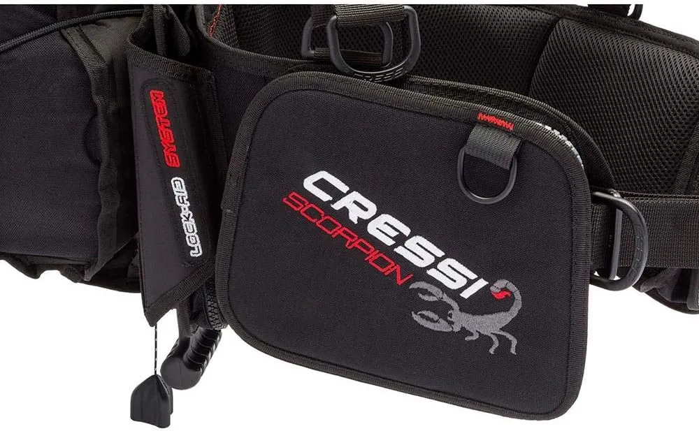 Cressi Scuba Diving Back-Inflation BCD - Comfortable as a Backpack - Vertical Weight Pocket System - High-Volume Pockets - Scorpion: designed in Italy