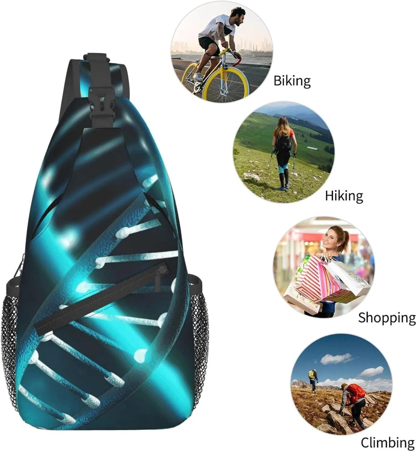 Cross Chest Bag Diagonally Sling Backpack Crossbody Shoulder Bag Seals on ice Sling Bag Travel Hiking Daypack