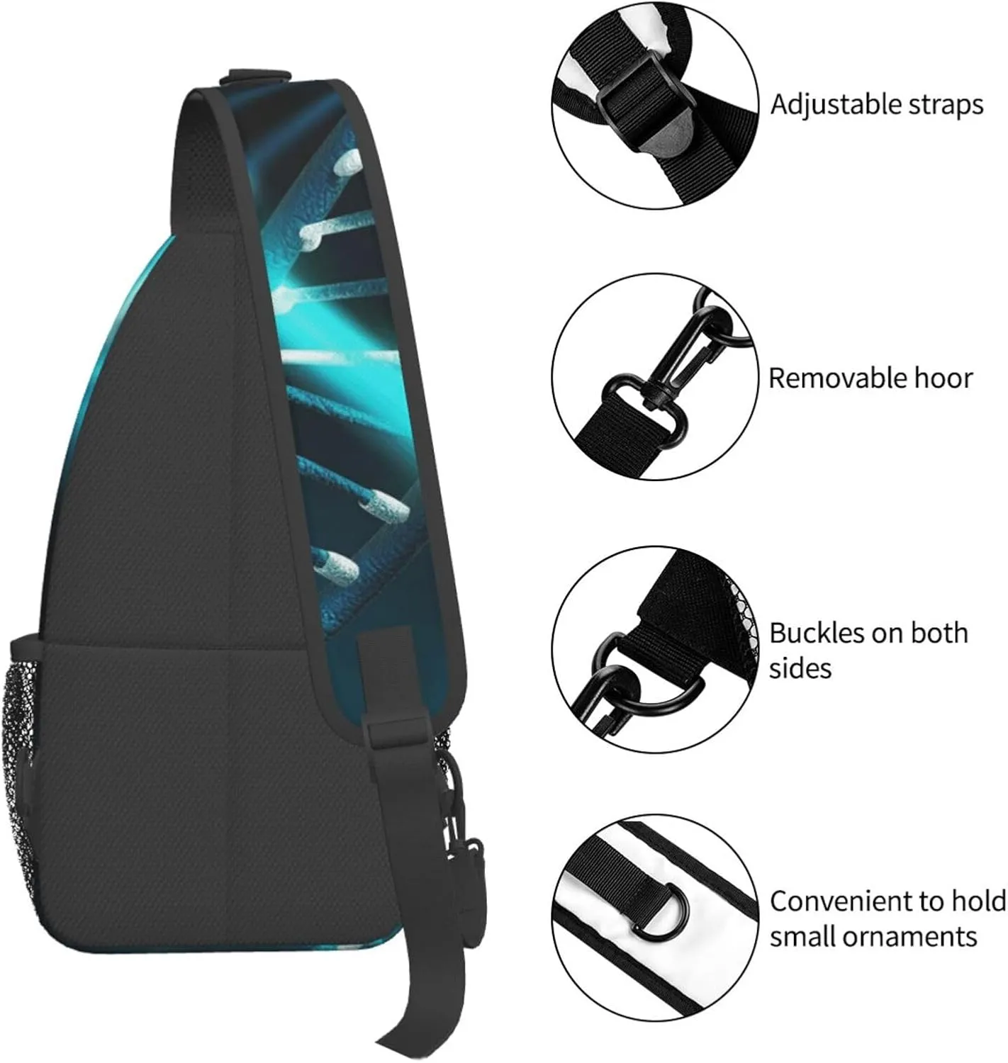 Cross Chest Bag Diagonally Sling Backpack Crossbody Shoulder Bag Seals on ice Sling Bag Travel Hiking Daypack