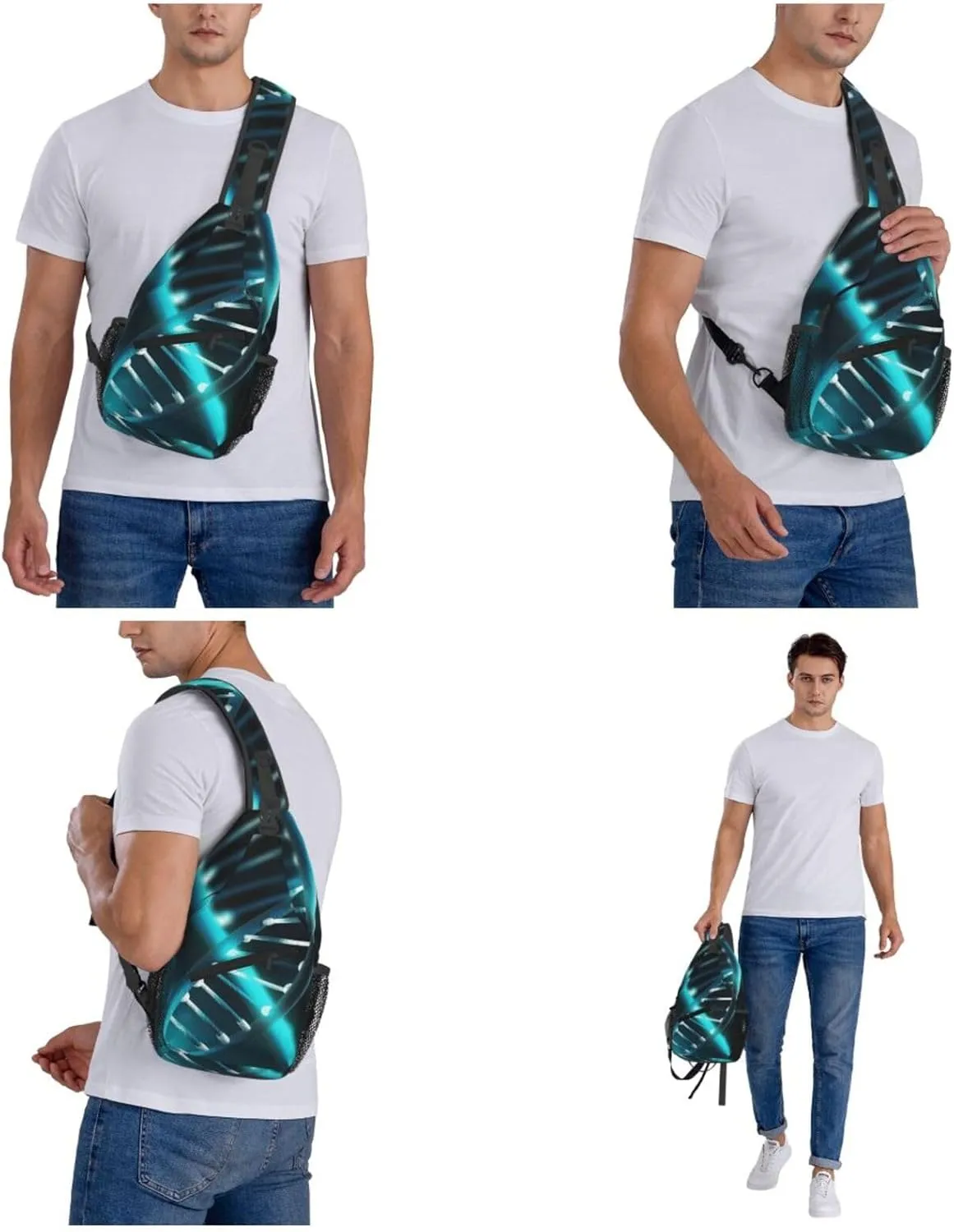 Cross Chest Bag Diagonally Sling Backpack Crossbody Shoulder Bag Seals on ice Sling Bag Travel Hiking Daypack