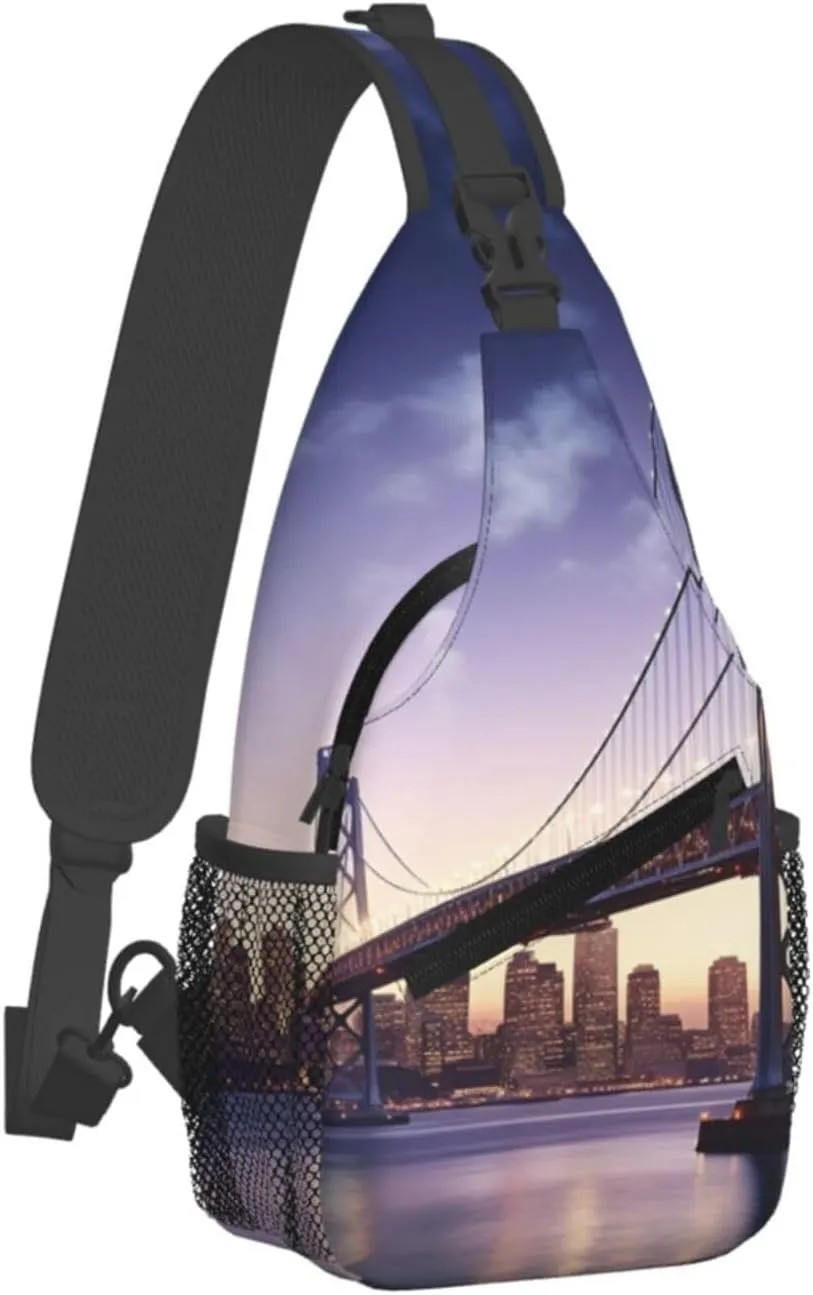 Cross Chest Bag Sling Backpack Bay Bridge Sling Bag Crossbody Shoulder Bag Travel Hiking Daypack