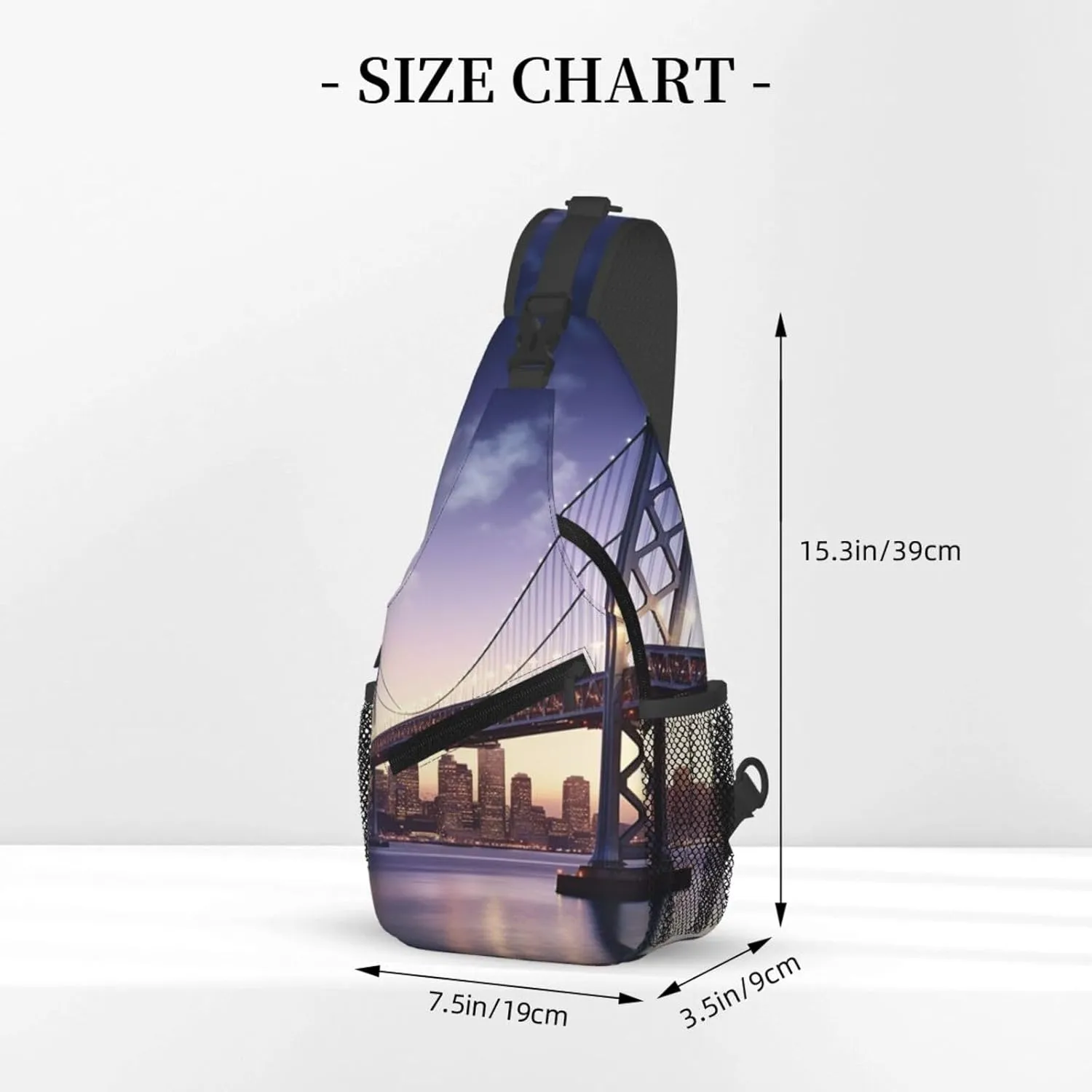 Cross Chest Bag Sling Backpack Bay Bridge Sling Bag Crossbody Shoulder Bag Travel Hiking Daypack