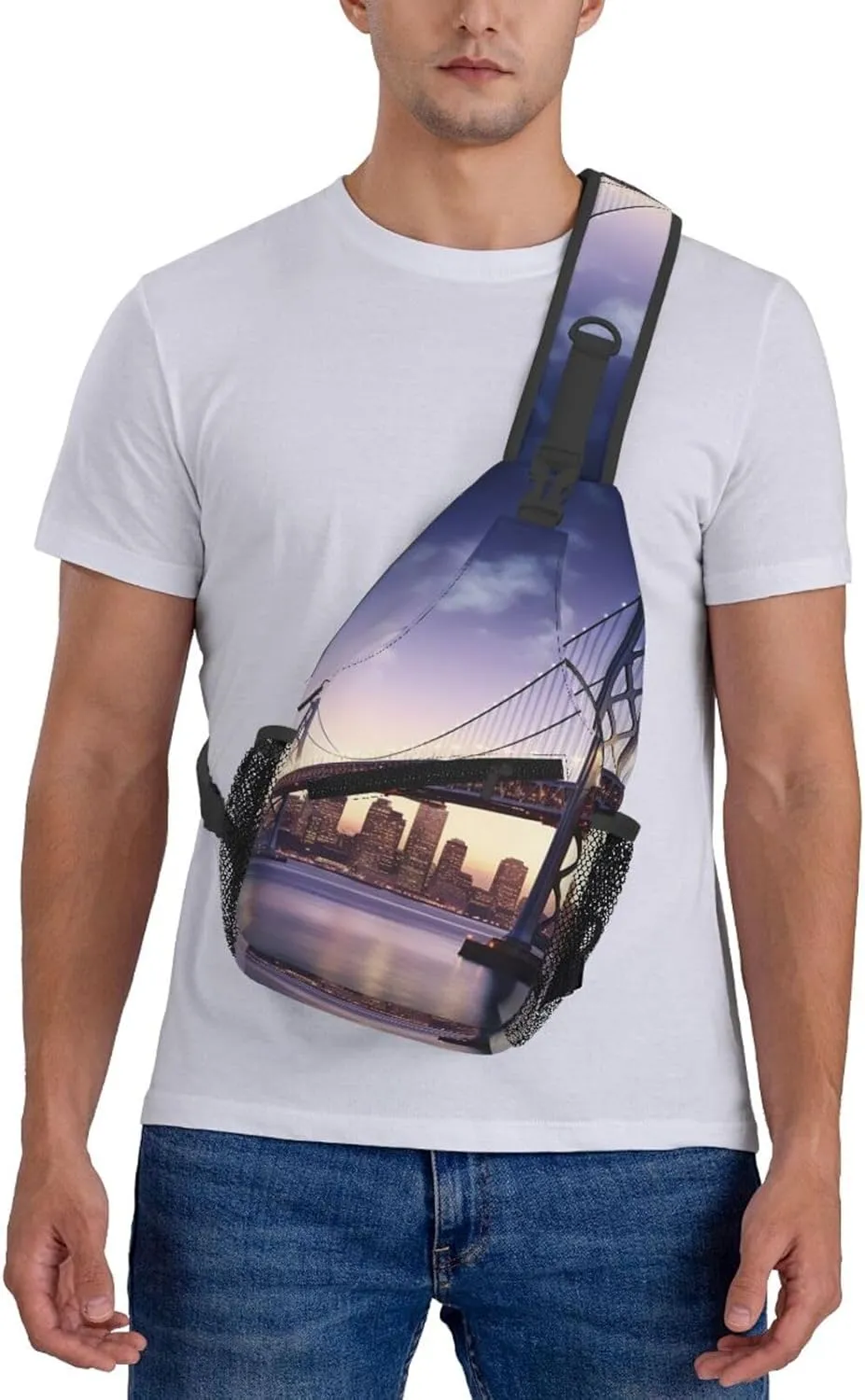 Cross Chest Bag Sling Backpack Bay Bridge Sling Bag Crossbody Shoulder Bag Travel Hiking Daypack