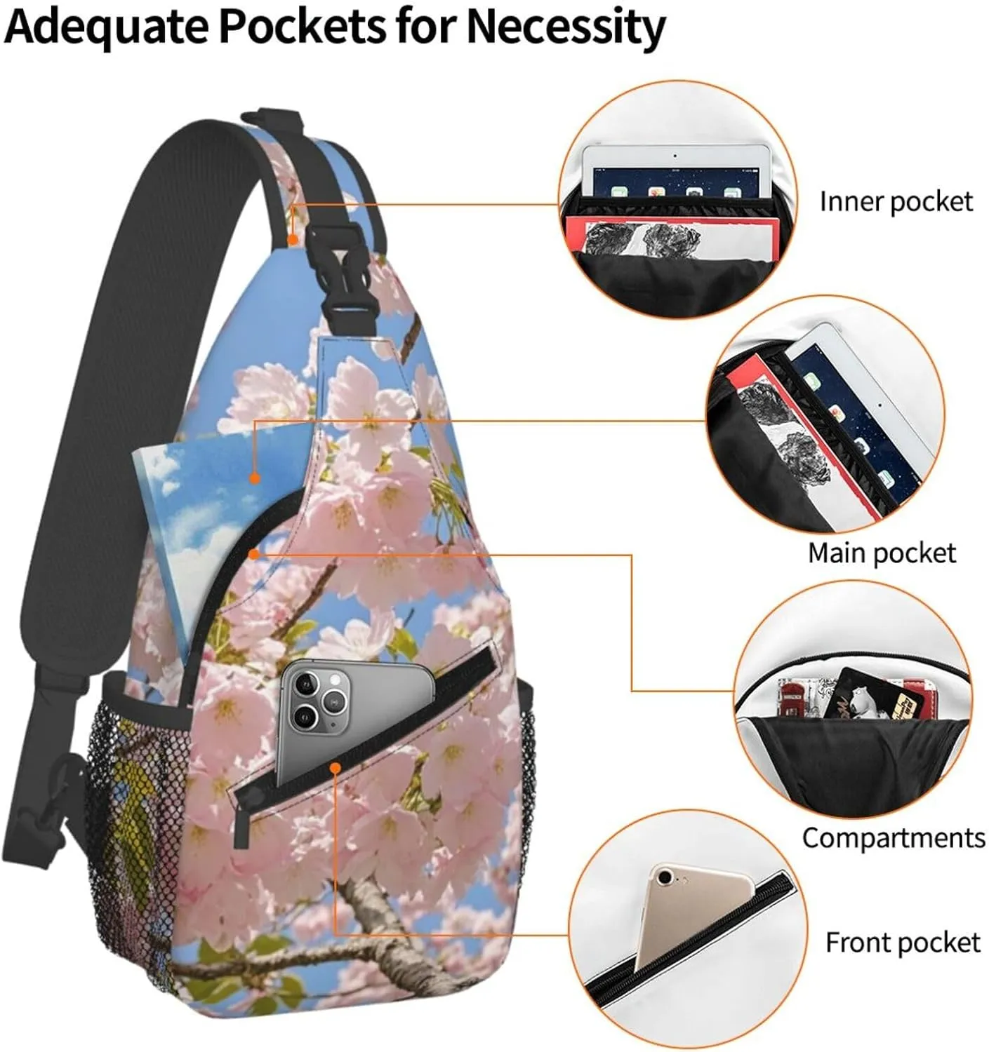 Cross Chest Bag Sling Backpack Cute Sea Animal Manatee Sling Bag Crossbody Shoulder Bag Travel Hiking Daypack