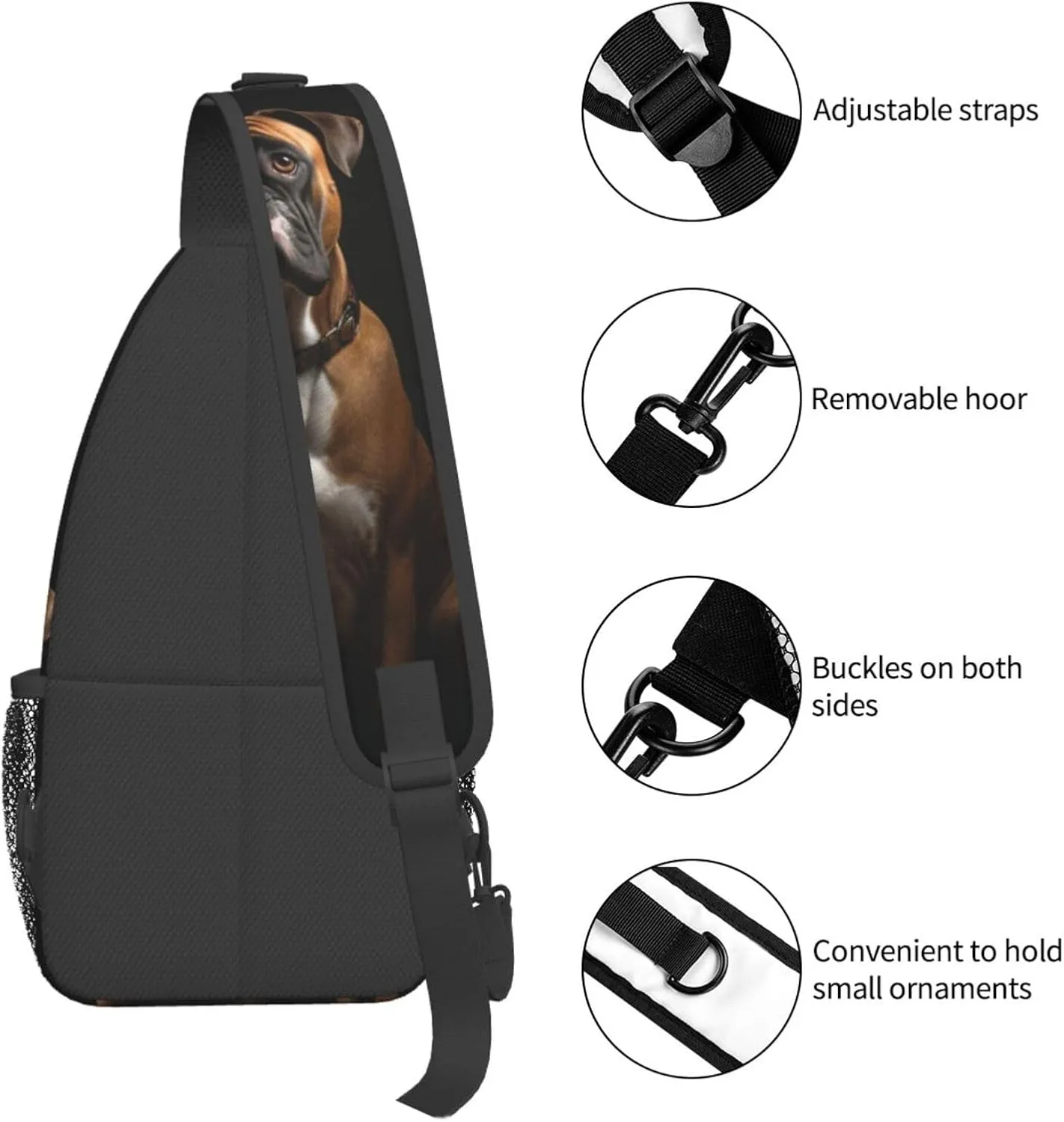 Cross Chest Bag Sling Backpack Turquoise Colored Flowers Sling Bag Crossbody Shoulder Bag Travel Hiking Daypack