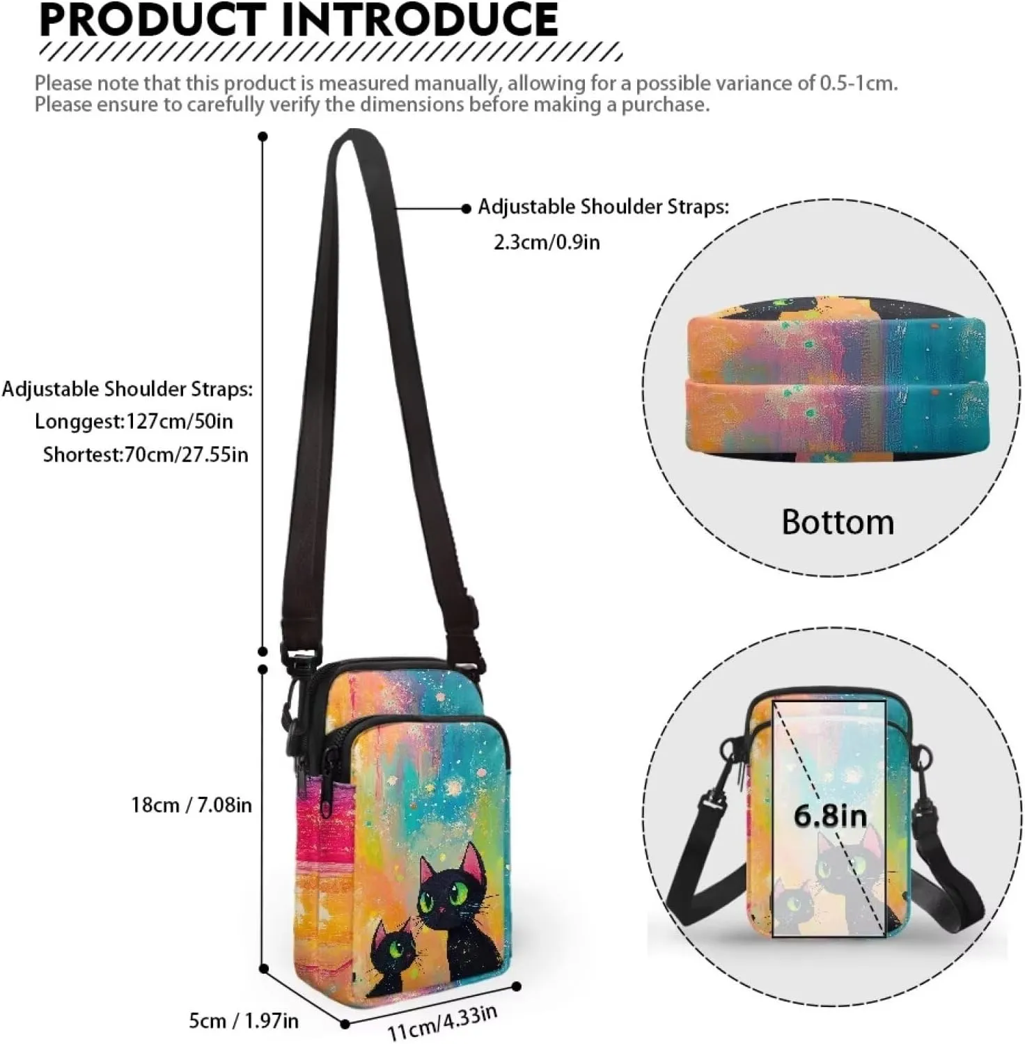 Crossbody Bag Sling Phone Wallet Purse Handbags for Women Men Travel