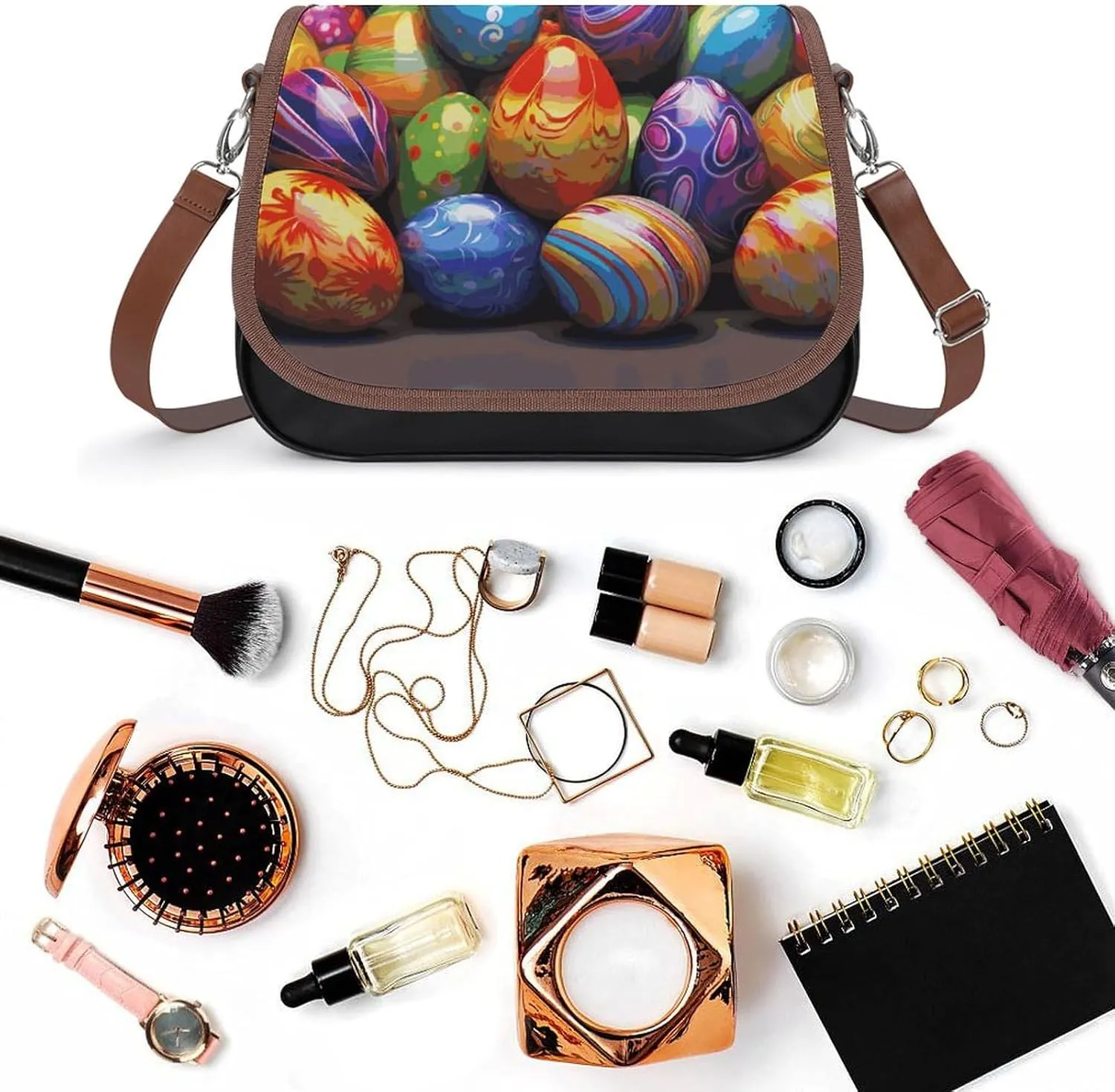 Cupcake Pattern Crossbody Bags for Women Travel Shoulder Bag Small Leather Cross Body Handbags