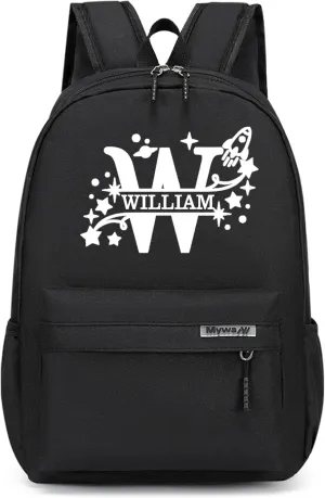Custom Backpack for Girls Boys with Name Design, Personalized Backpack Lightweight for Camping Travel, Back To School Shoulder Bookbags Customizable for Kid Child