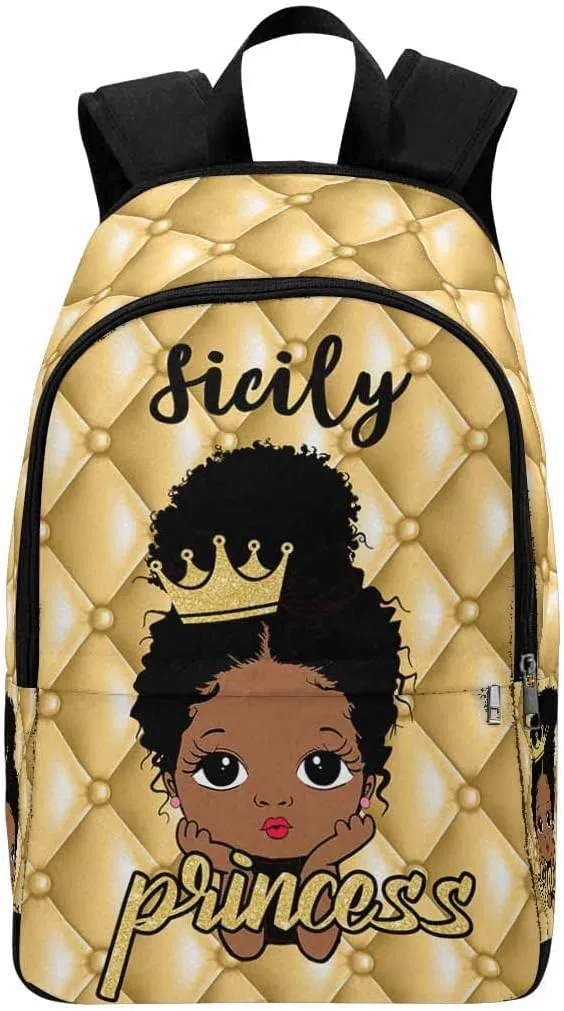 Custom Backpack with Name Peekaboo Queen Princess Backpack Personalized Diaper Bag Casual Daypack Bag Customized Laptop Backpack Shoulder Bag for Women, One Size