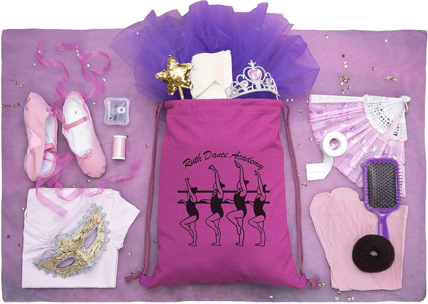 Custom Cotton Dance Bag | Personalized Ballerinas Barre Bag | Dance Cinch Bag