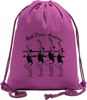 Custom Cotton Dance Bag | Personalized Ballerinas Barre Bag | Dance Cinch Bag