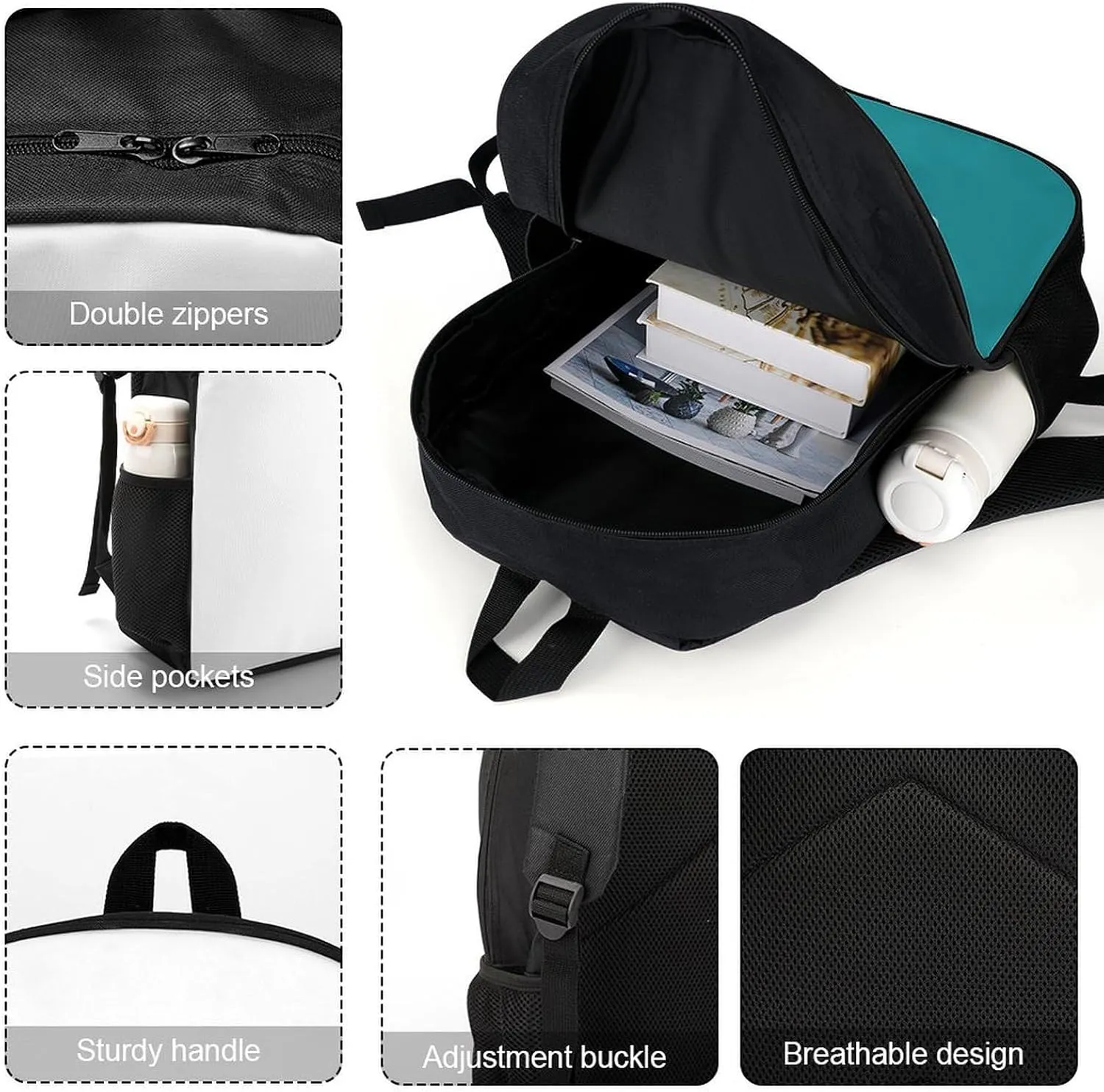 Custom Miami Backpack Personalized Name Number 17 Inch Large Capacity Laptop Bag Travel Daypack for Men Women Boys Gifts