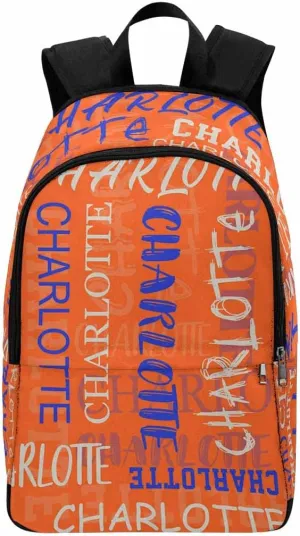 Custom Name Backpack to My Daughter son from Mom, Personalized Orange Signature Knapsack Bakcpack Backpack with Name for Camping Hiking Travel