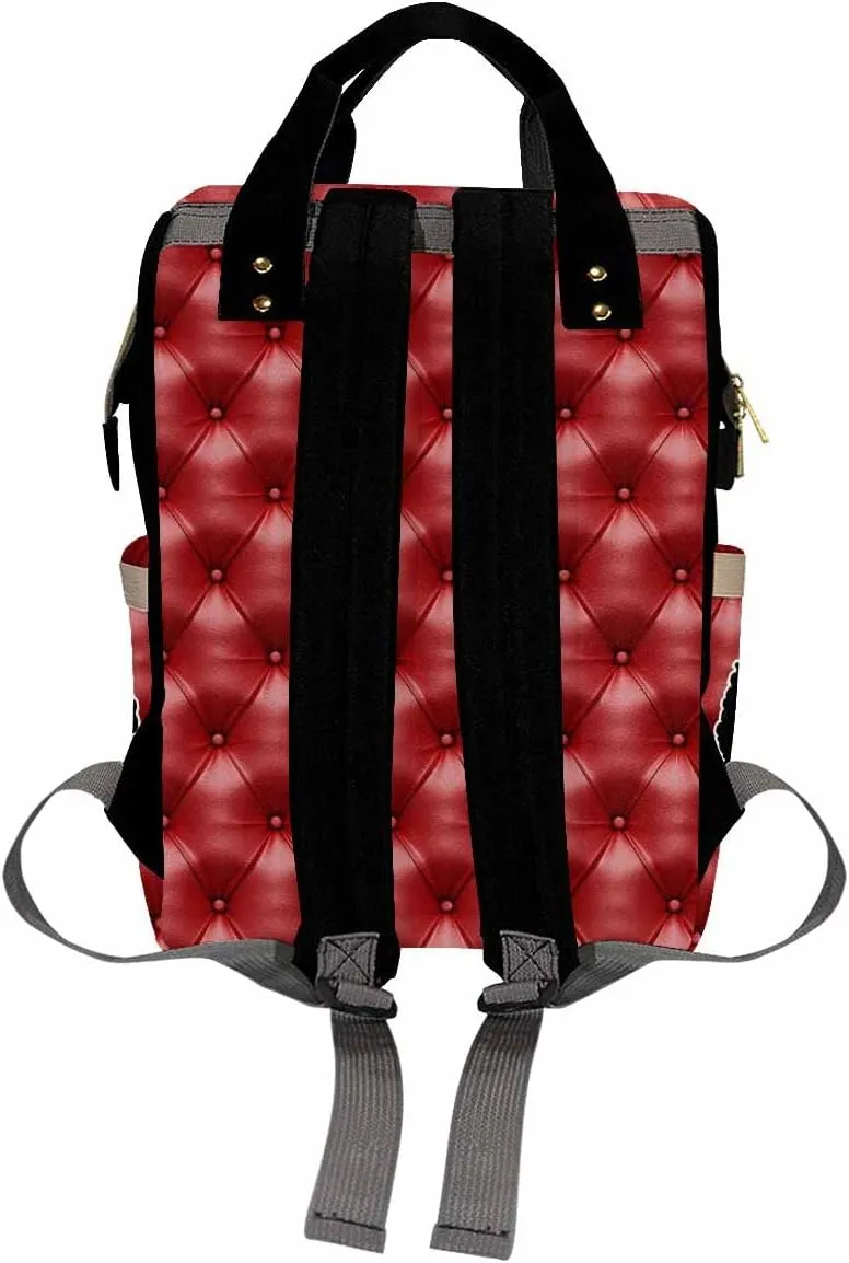 Custom Name Diaper Bag Customized Red Princess Nappy Bags Personalized Nursing Bags with Name Backpack Shoulders Bag Casual Daypack Travel Bag for Women