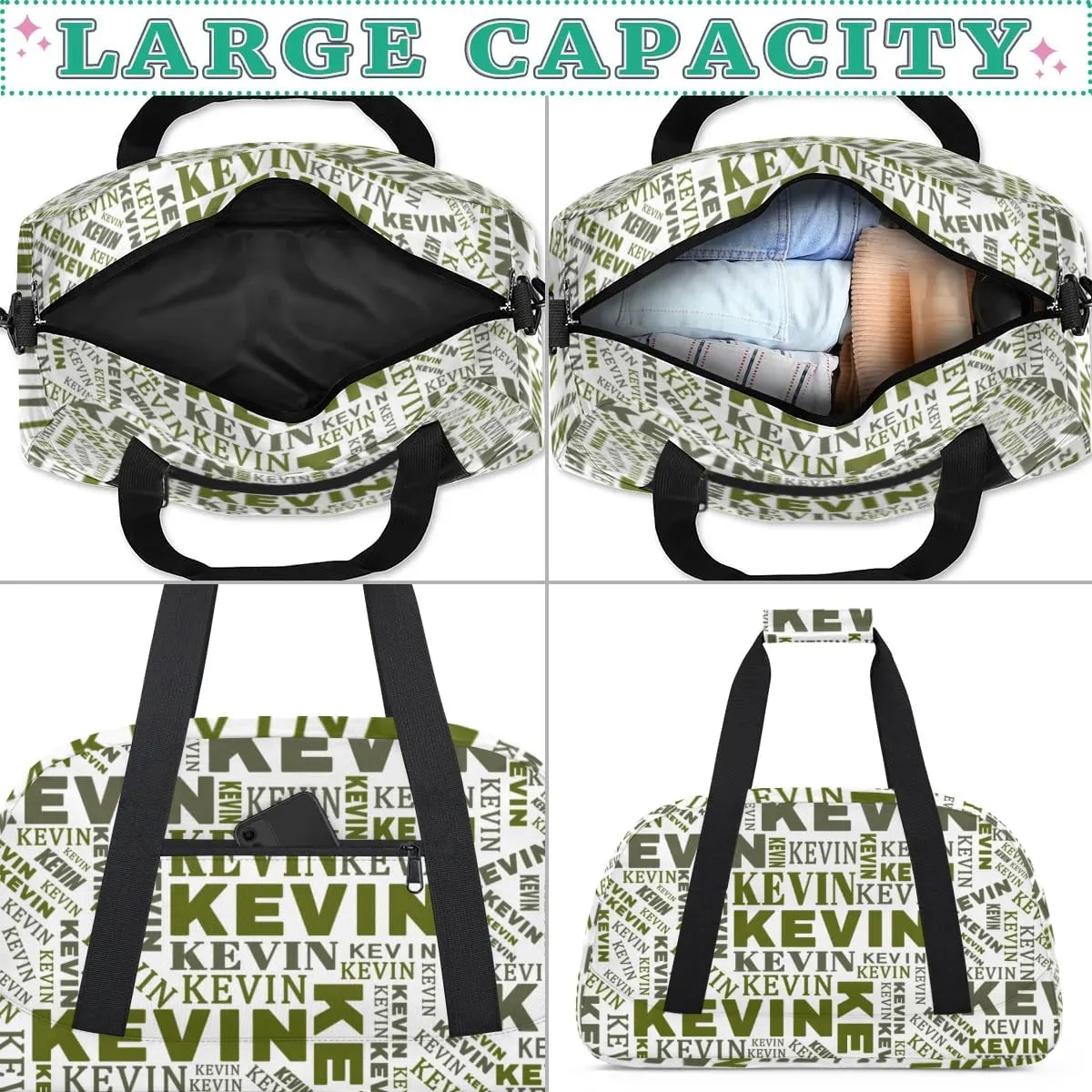 Custom Name Kids Gym Bag - Sport Duffel Bag for Boys - Personalized Dance Duffel Bags for Girls - Customize Travel Overnight Weekender Bag Carry on Tote for Airplane Swim, Camouflage