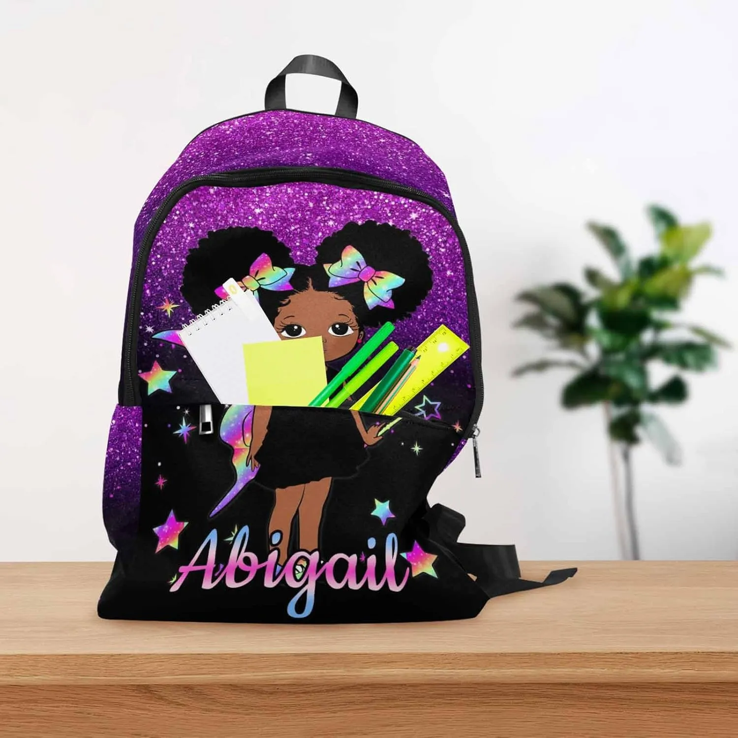 Custom Name School Bag, Personalized Princess Backpack with Name Customized Knapsack Backpack Casual Bag for Girls Daughter Granddaughter