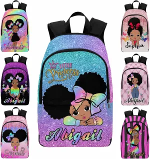 Custom Name School Bag, Personalized Princess Backpack with Name Customized Knapsack Backpack Casual Bag for Girls Daughter Granddaughter