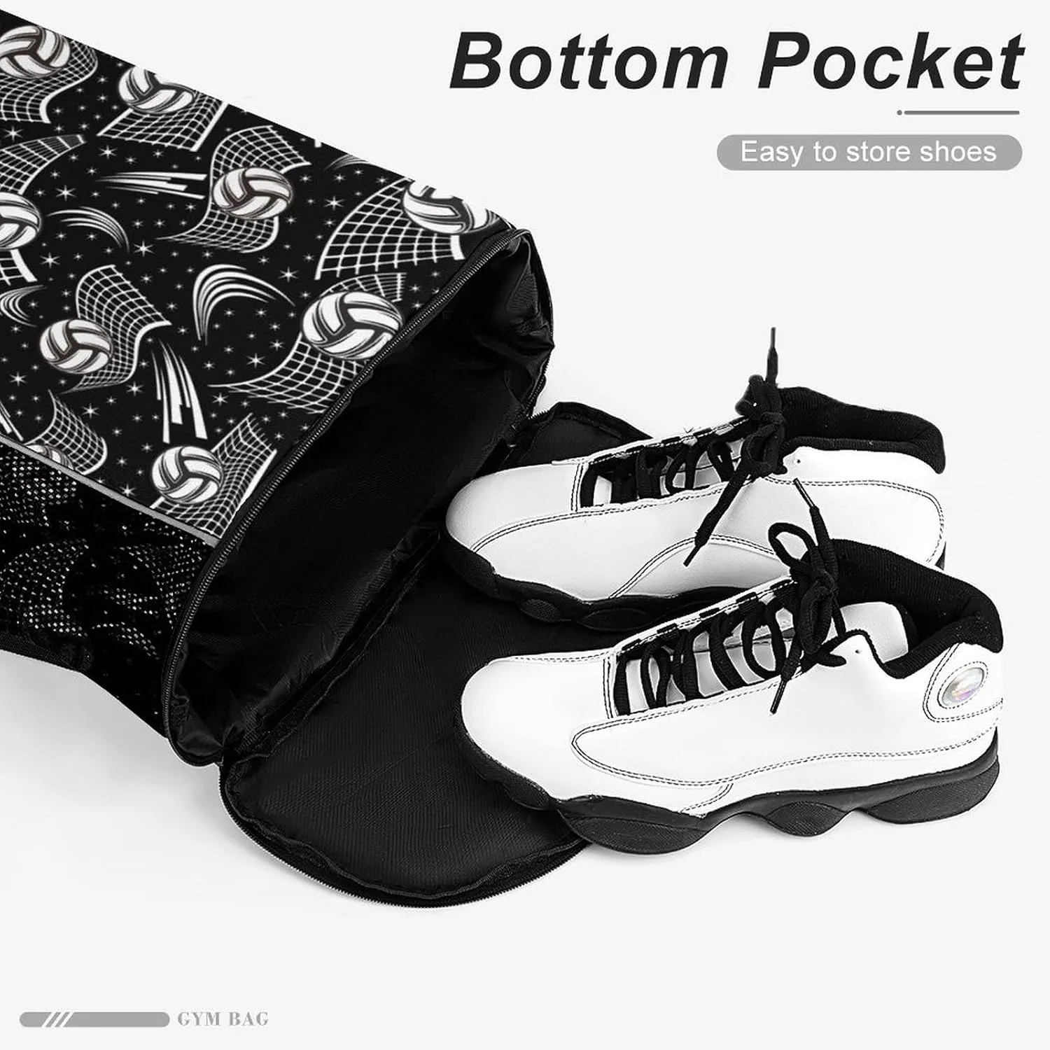 Custom Volleyball Drawstring Backpack - Cool Cinch Sack, String Backpacks with Pocket for Kids Women Men Boys Girls for Gym Outdoor Sports Travel Athletic Drawstring Bag - Lightweight/Foldable
