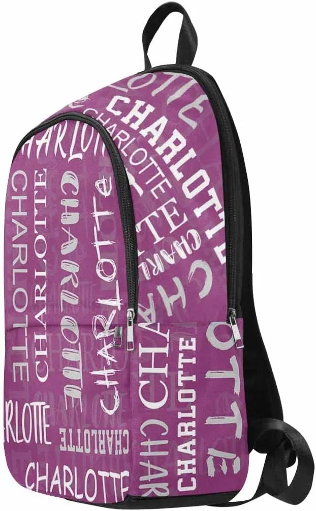 Customized Name Backpack Custom Purple Signature Shoulder Bag Personalized Knapsack Backpack Fashion Daypack for Hiking Camping Work