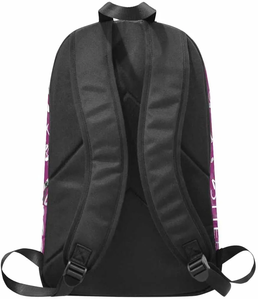 Customized Name Backpack Custom Purple Signature Shoulder Bag Personalized Knapsack Backpack Fashion Daypack for Hiking Camping Work