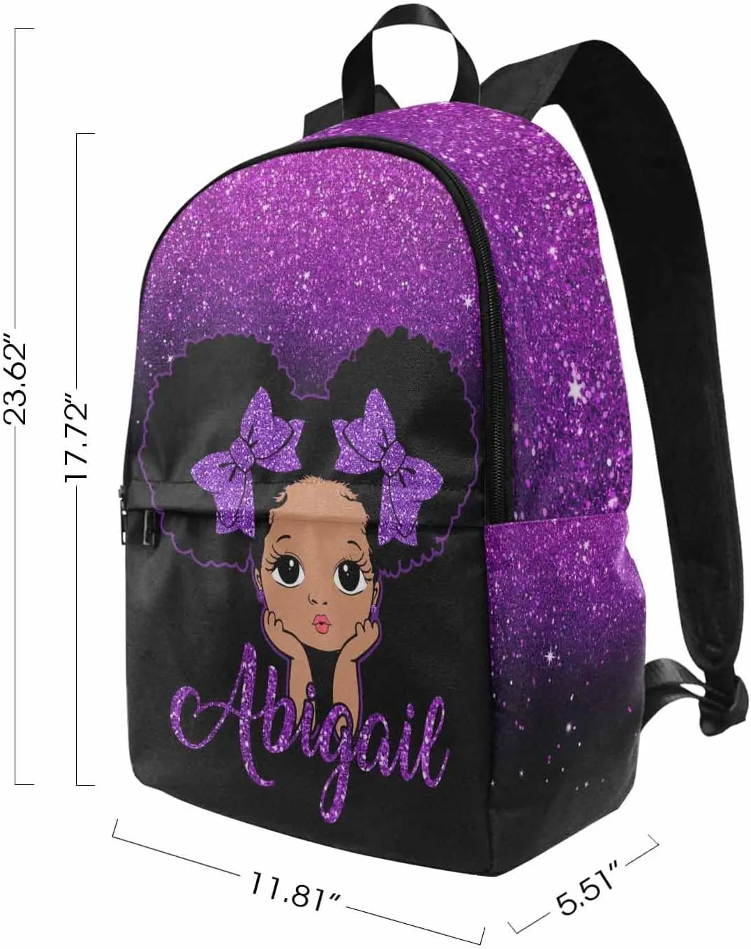 Customized Name Backpack for Girls Women, Personalized Cute Girl Shoulders Bag Knapsack Backpack Custom School Bag Laptop for Daughter Granddaughter Niece Sister Birthday Back to School