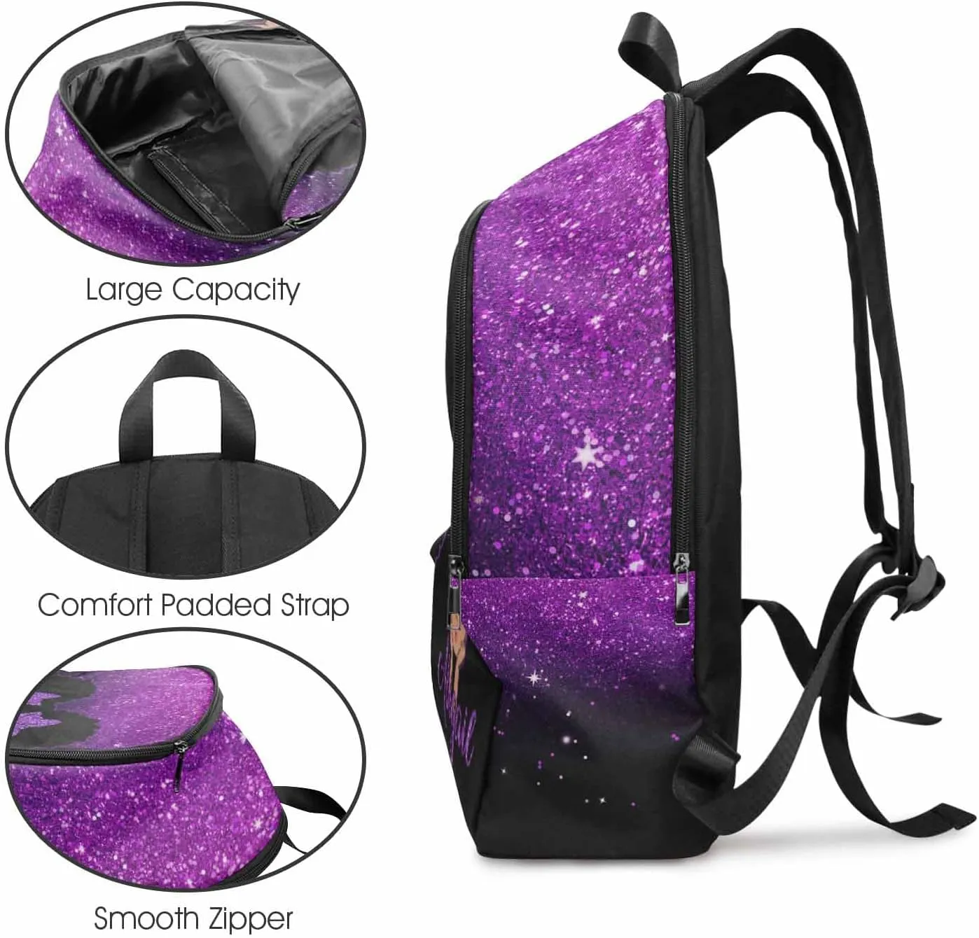 Customized Name Backpack for Girls Women, Personalized Cute Girl Shoulders Bag Knapsack Backpack Custom School Bag Laptop for Daughter Granddaughter Niece Sister Birthday Back to School