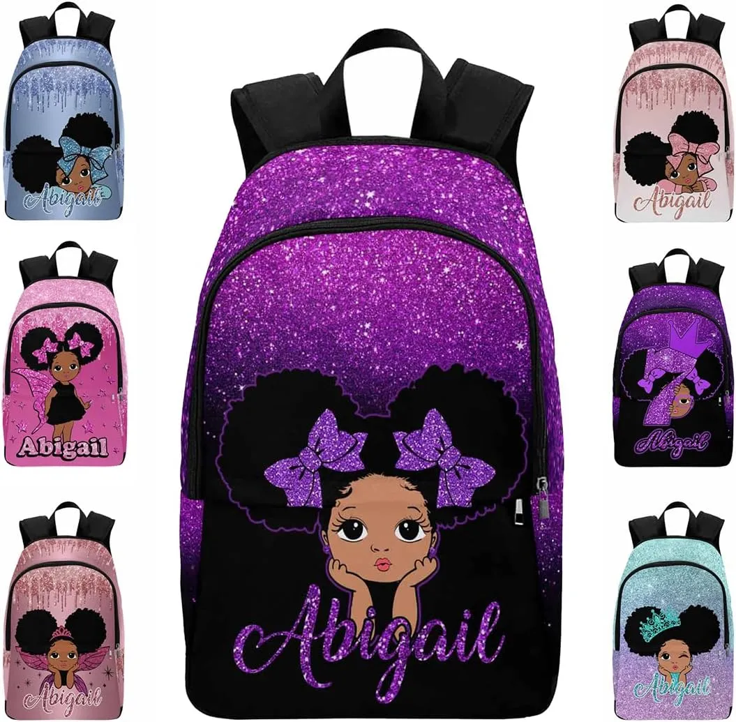 Customized Name Backpack for Girls Women, Personalized Cute Girl Shoulders Bag Knapsack Backpack Custom School Bag Laptop for Daughter Granddaughter Niece Sister Birthday Back to School